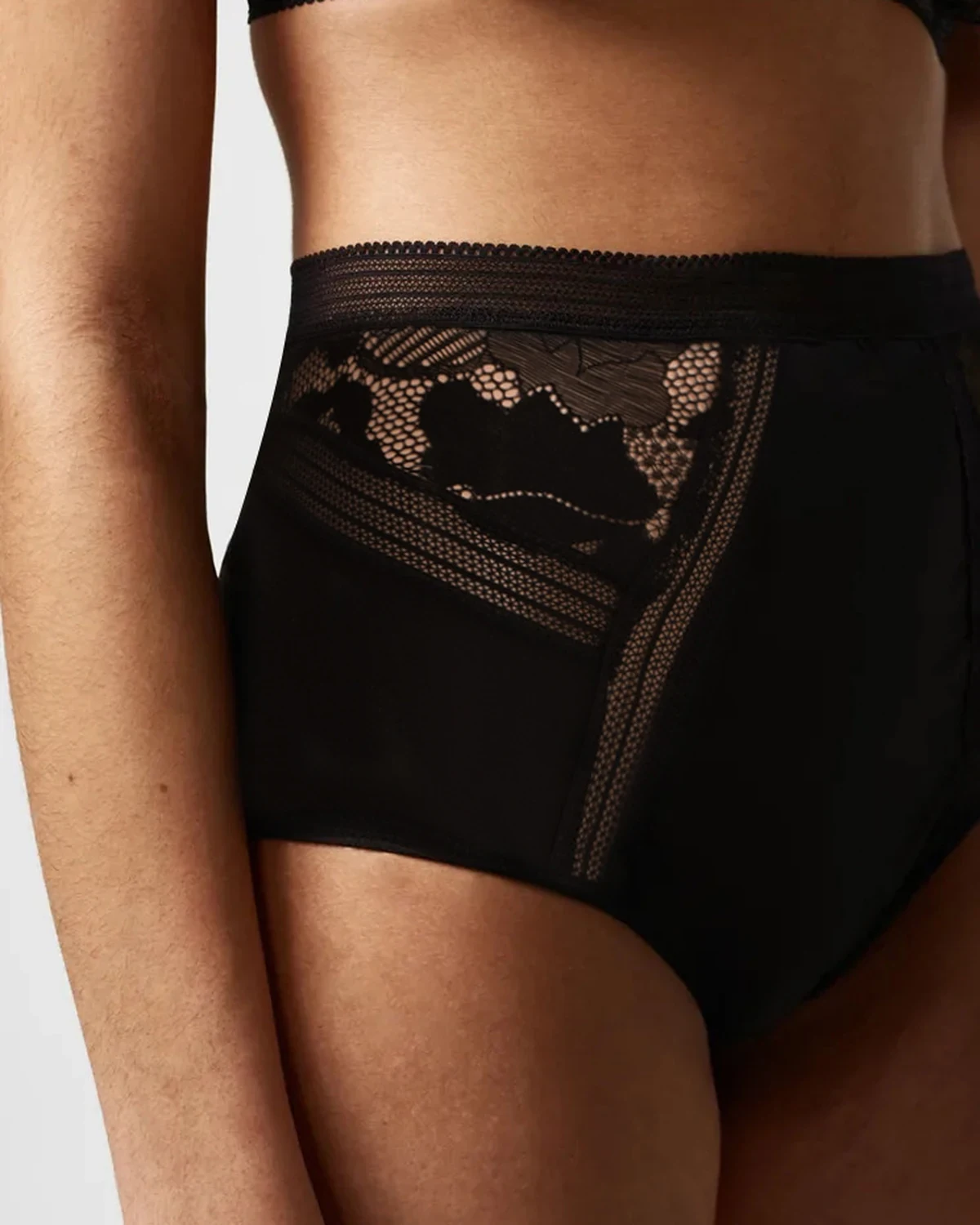 French sexy cutout lace triangle panties , 2-pack, cotton crotch, styled view