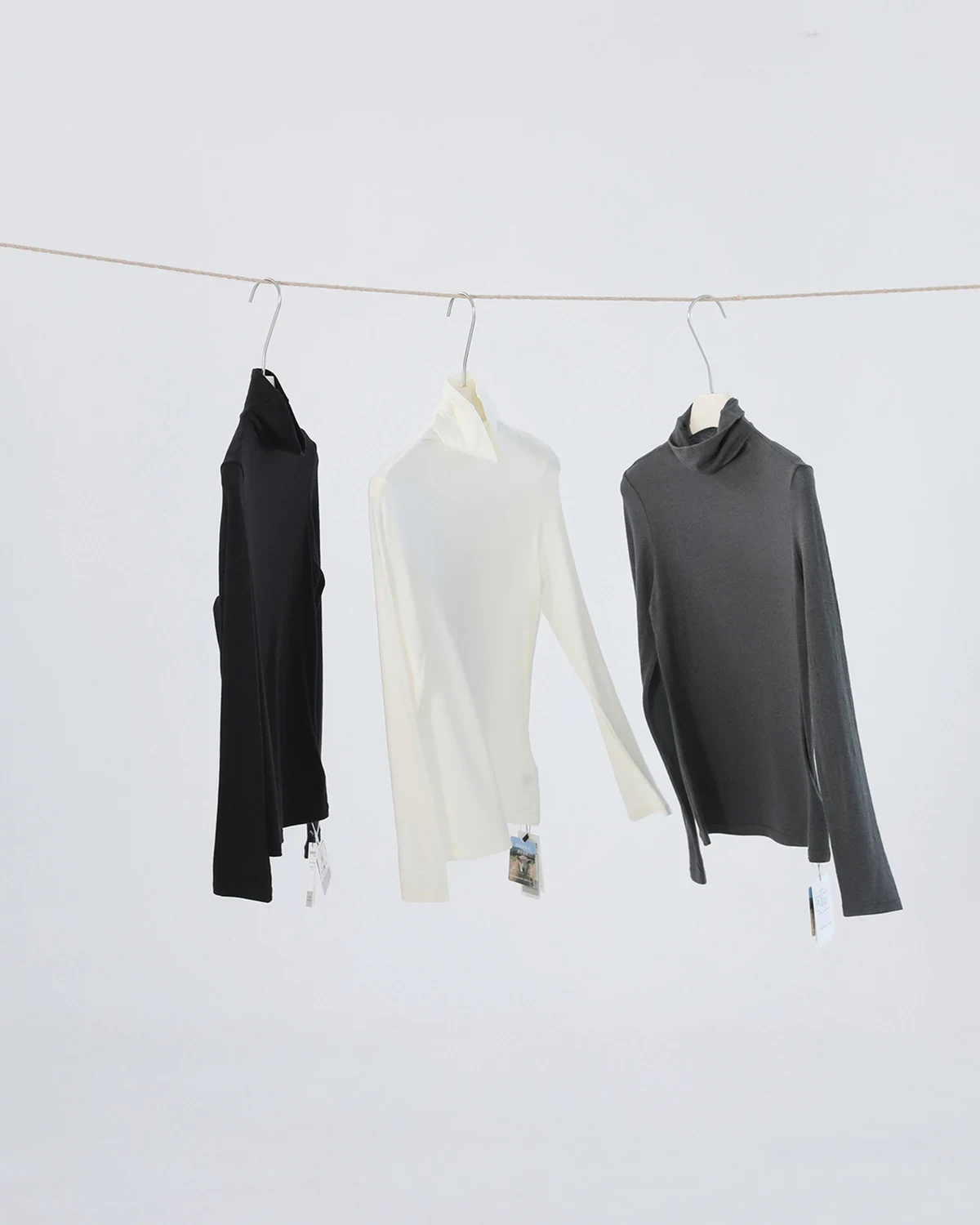 So soft you'll melt — modal combed-cotton mock-neck long-sleeve top, 90S, styled view