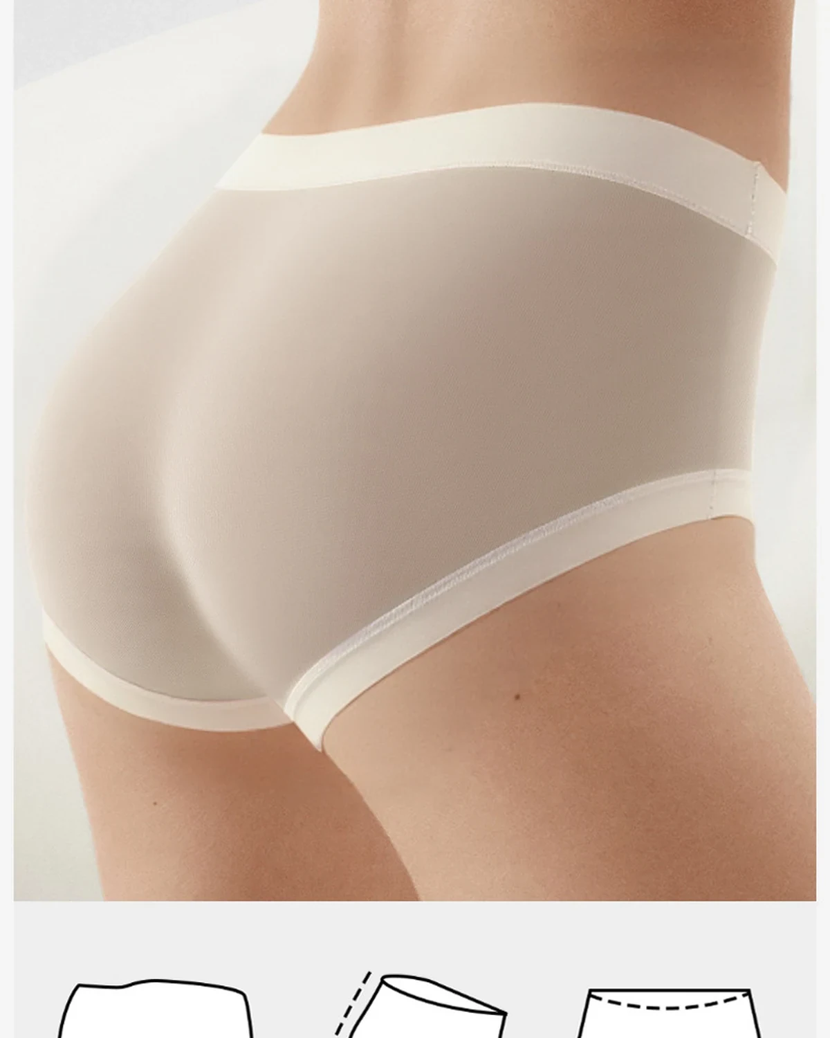 Modal Bare-Feel Seamless High-Waist Full-Coverage 3-Pack Panties, styled view
