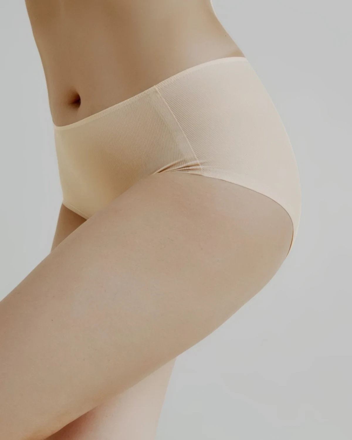 Lightweight cooling silk full-coverage women's briefs, peach-butt, styled view