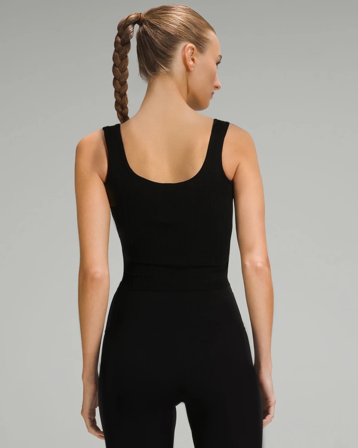No-bra-needed 2-in-1 women's sports bra tank, outerwear-ready base, styled view