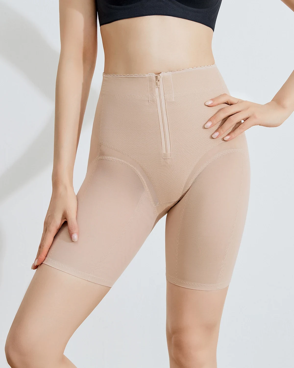 3D sculpted butt-lifting high-waist shapewear panties , added coverage, styled view