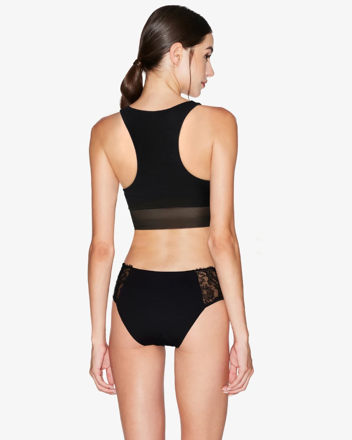 Sexy Sheer Mesh Wear-Outside Bra Tank 2-in-1, Wireless Lift Gather, styled view