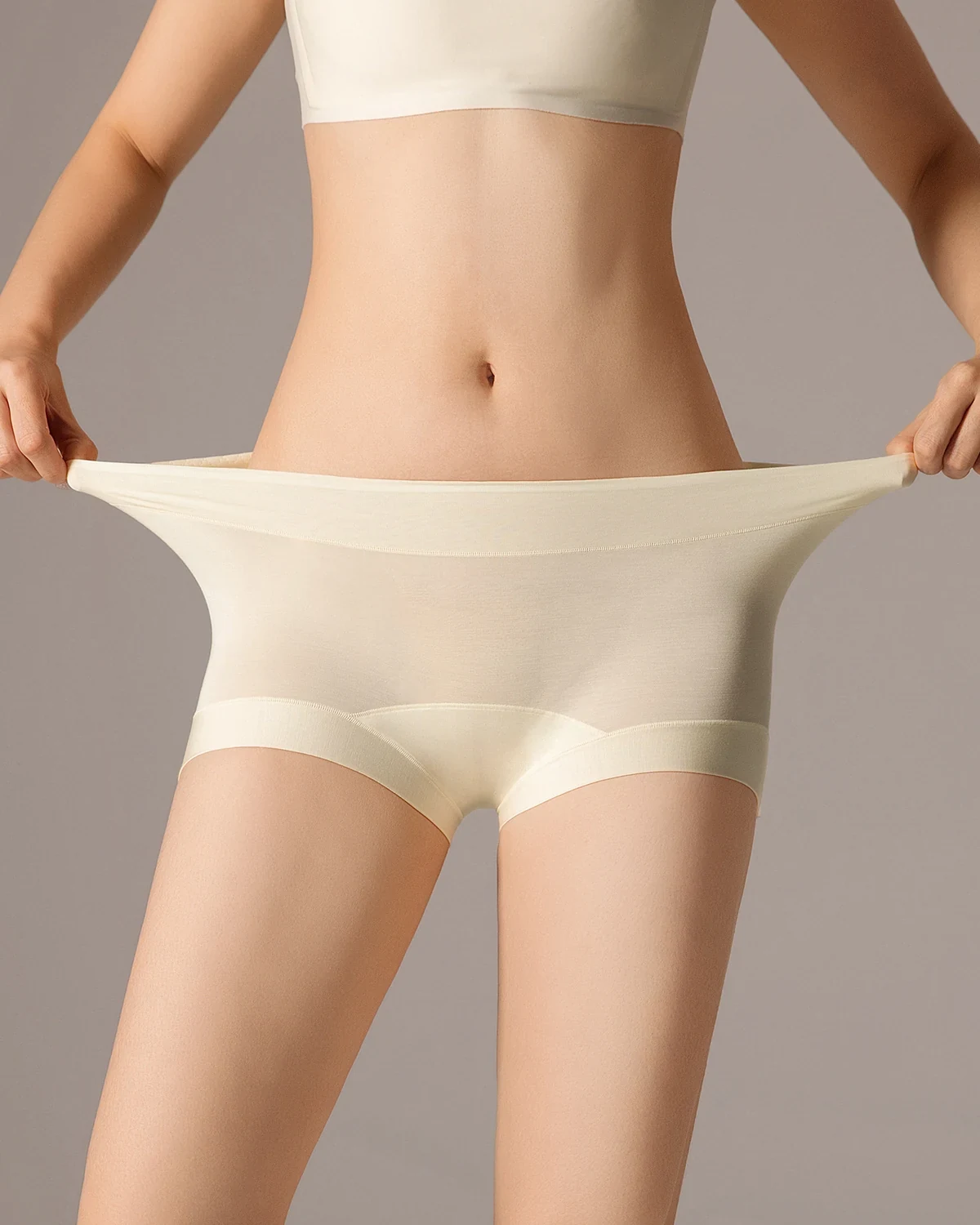 80S Modal Seamless Bare-Feel Full-Coverage Briefs, Comfortable, styled view
