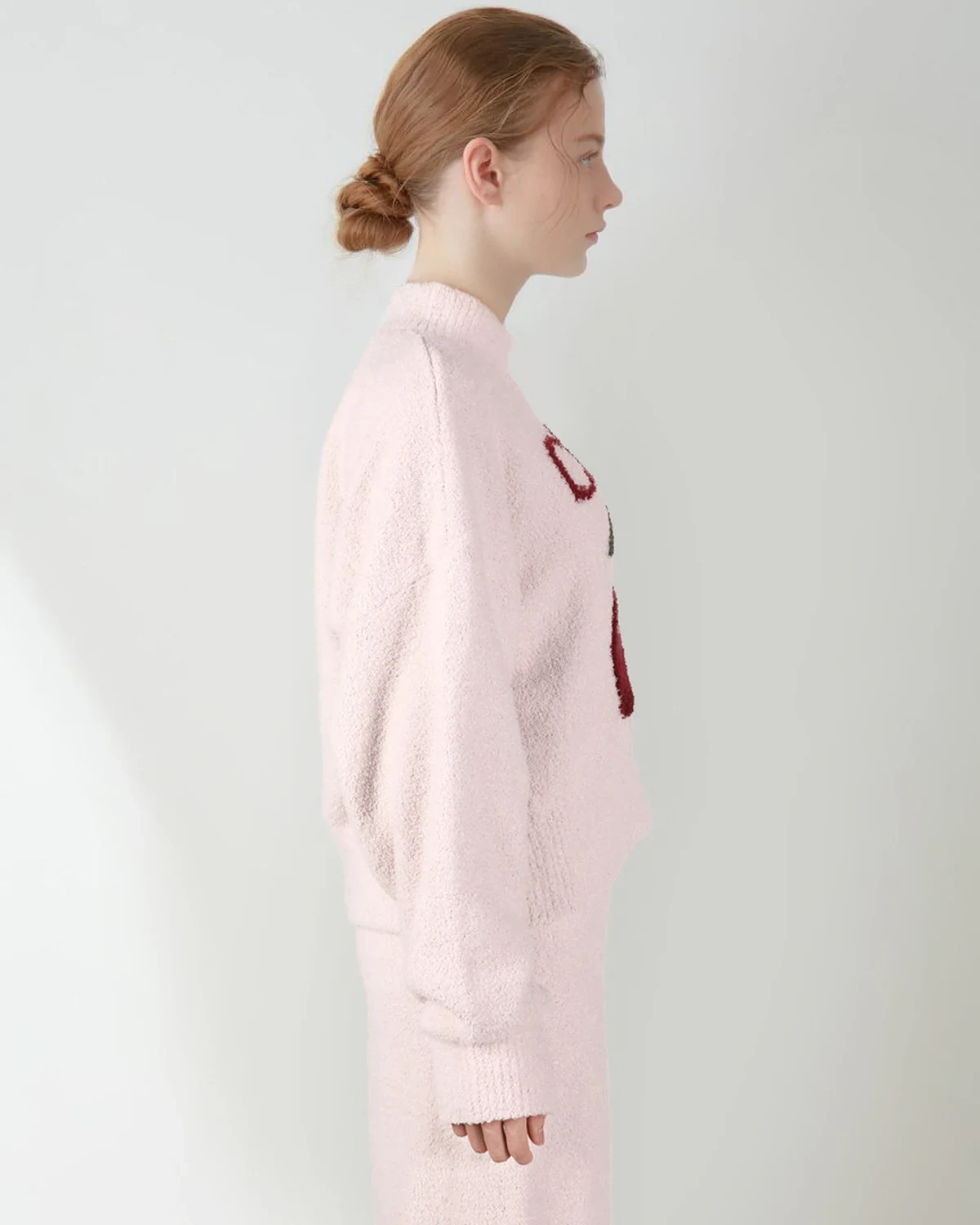 Soft Half-Fleece Milk-Fluff Cherry Pajama Set , Thickened Loungewear, styled view