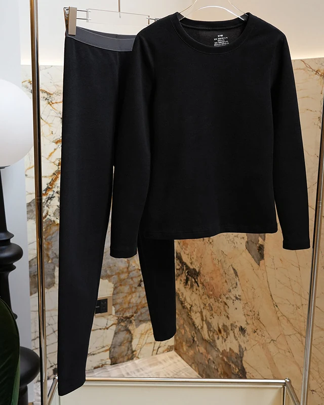 Double-sided brushed thickened aerogel sheep wool-blend thermal, styled view