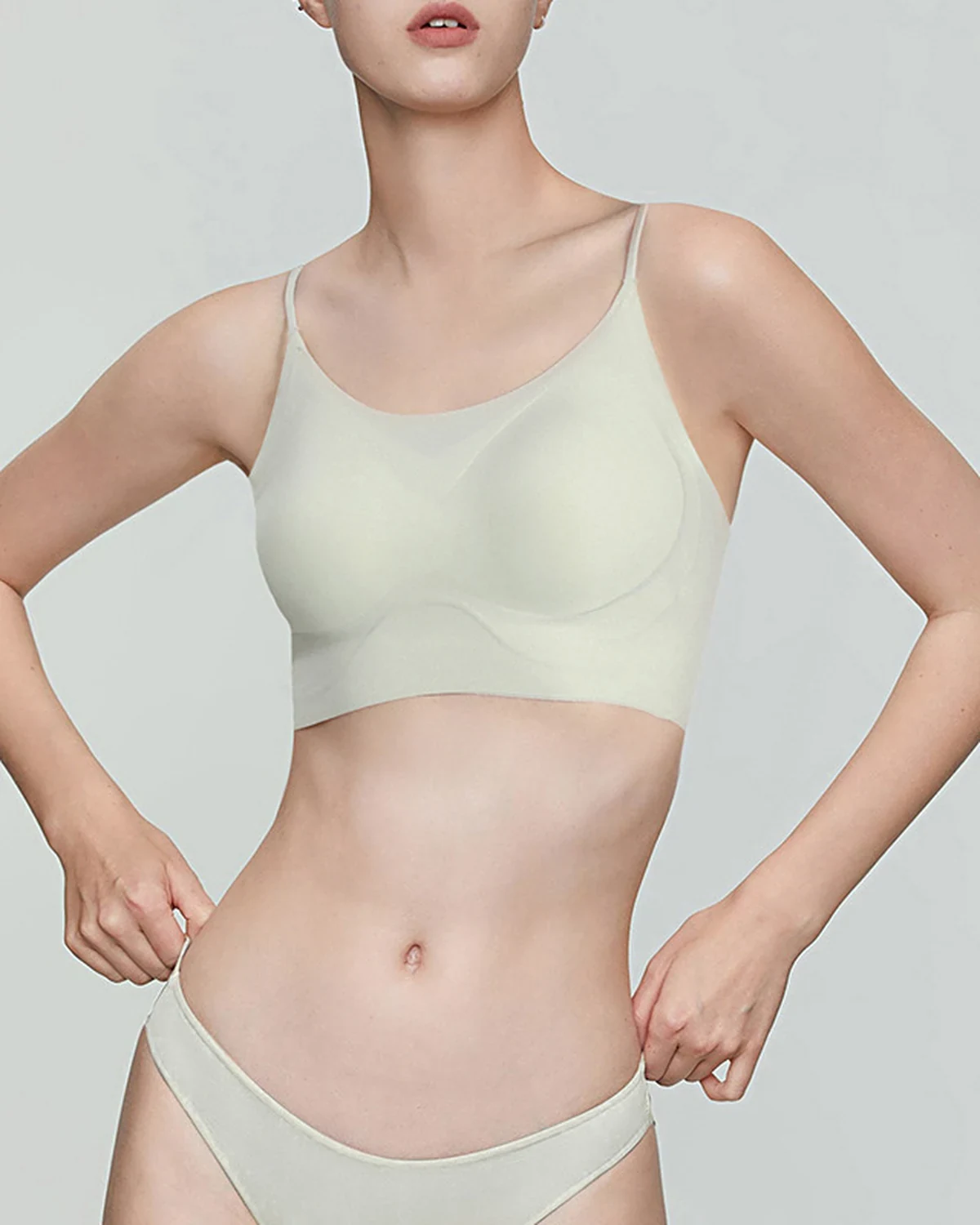 3D Breathable Thin Ice-Feel Back-Beauty Bra , Comfortable Wireless, styled view